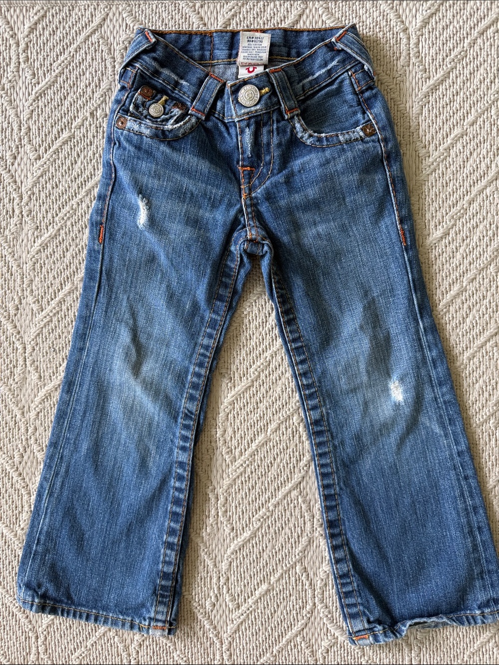 True Religion Boys' Billy Dark Blue Denim Jeans Distressed - Size 4 - Picture 5 of 11